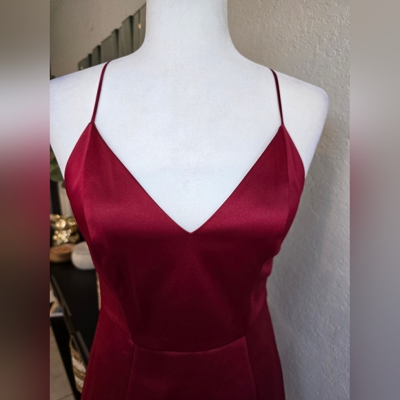 Express Red Halter Satin Mini Dress Size 4 - Picture 8 of 10